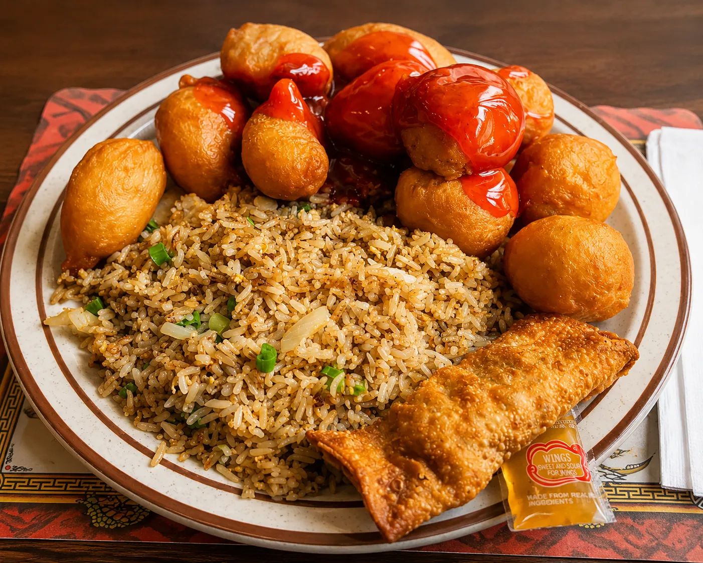 Chinese dinner table at Hi-Ball Restaurant, the Chinese restaurant on Academy Road in River Heights, Winnipeg